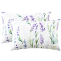 Exq Home Satin Pillowcase For Hair And Skin - Lavender Printed Silk Pillowcase 2 Pack 20X26 Inches - Standard Size Satin Pillow