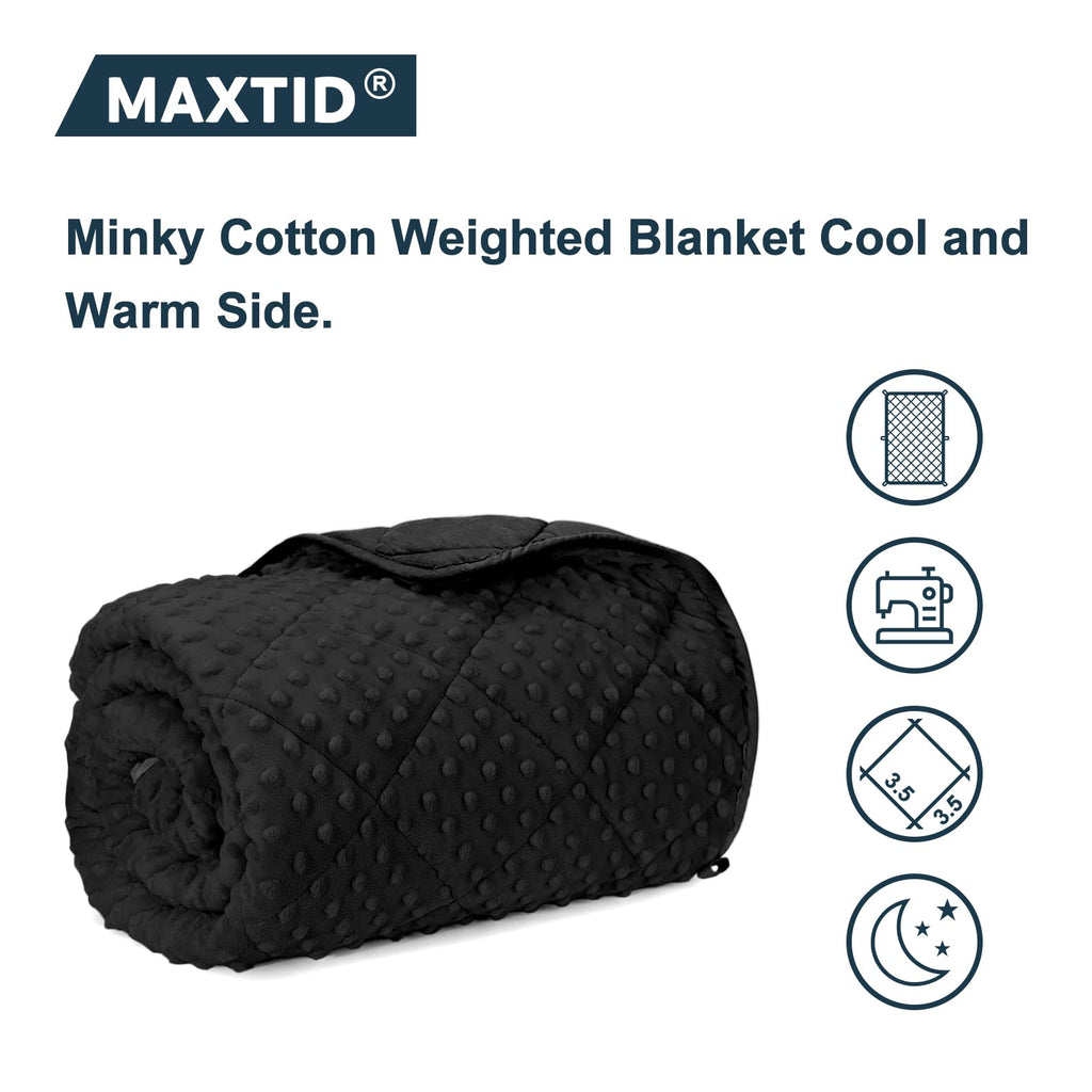Maxtid Kids Weighted Blanket 3 Pound Reversible Heavy Blankets Black 36'X48' Hush Warmed Blanket Gifts