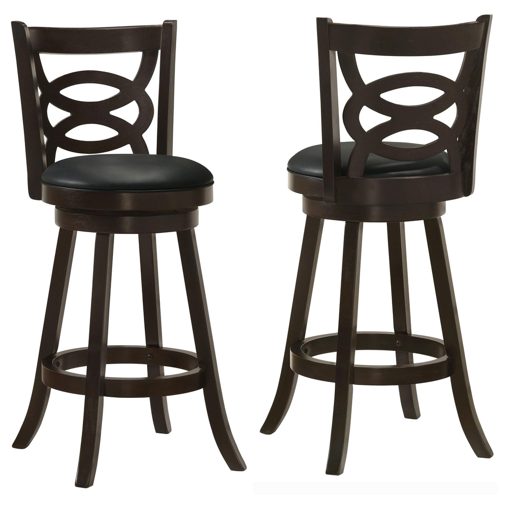Coaster Home Furnishings Calecita Wood Swivel Bar Stool Cappuccino (Set of 2)