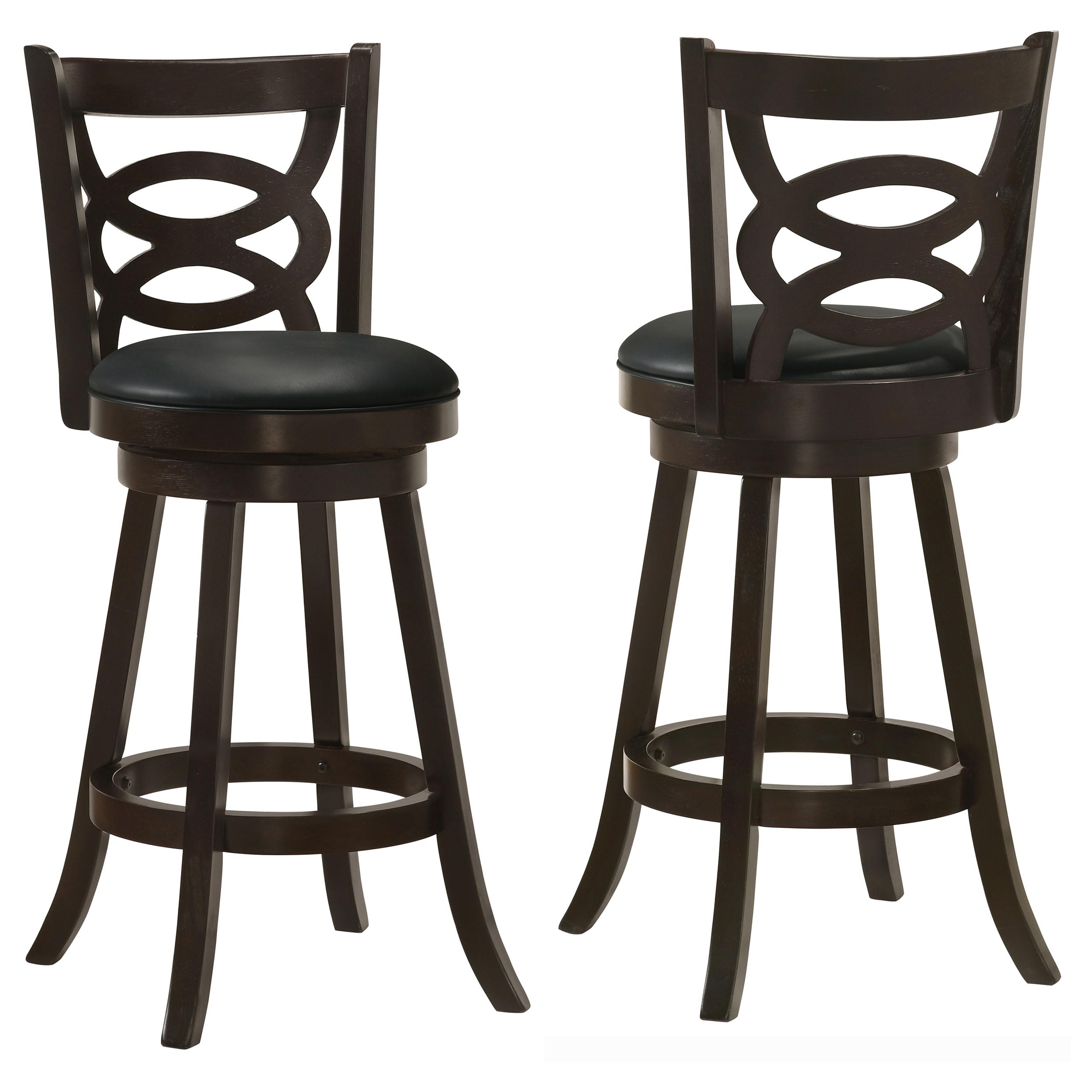 Coaster Home Furnishings Calecita Wood Swivel Bar Stool Cappuccino (Set of 2)