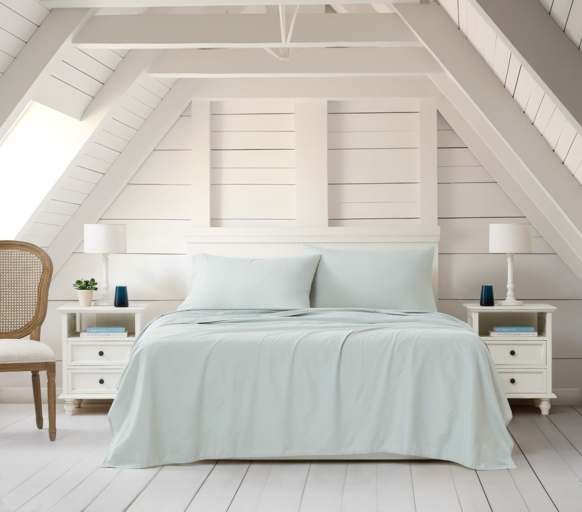 Linen Closet Luxury Cotton Blend 4-Piece Sheet Set, Full, Aqua