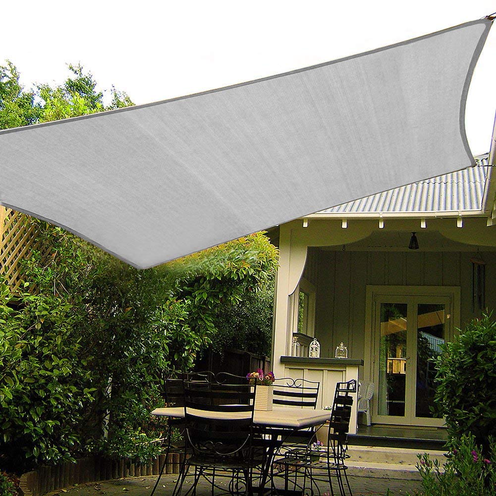 Shade&Beyond Sun Shade Sail 10'X10' Square Canopy Sail Sunshade Uv Block For Patio Yard Backyard Light Grey, (We Make Custom Siz