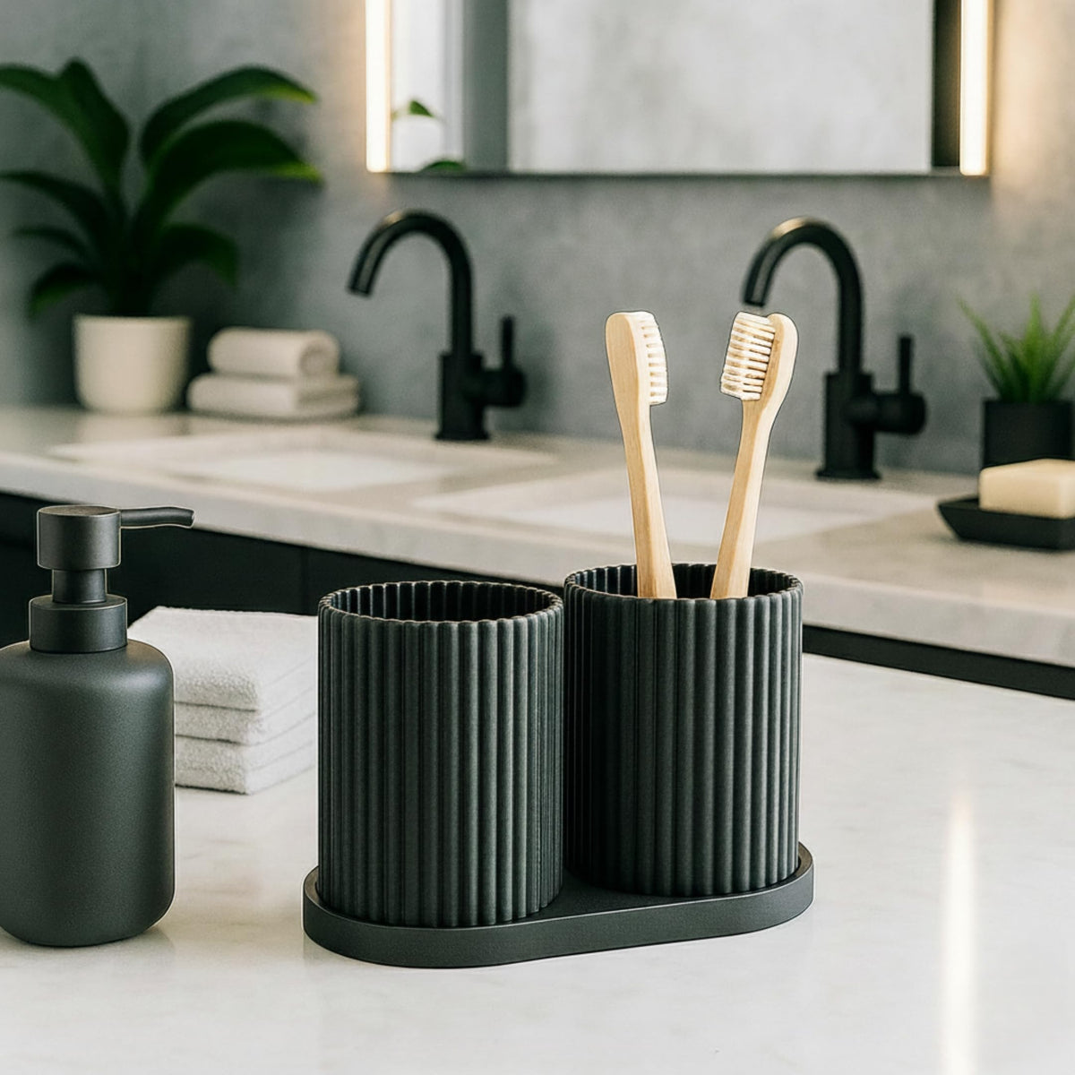 DHANISHTHA Tooth Brush Holder Bathroom | Brush Holder for Bathroom | Toothbrush Holder & Brush Stand | Bathroom Accessories Orga