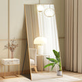 DUMOS Full Length Mirror with Stand, 56x21 Floor Mirror with Aluminum Alloy Frame for Bedroom, Standing Full Body Mirror with Sh