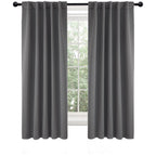 Deconovo Dark Grey Blackout Curtain Panels For Bedroom, Back Tab And Rod Pocket Curtains For Kids Bedroom, 42X72 Inch, Set Of 2 Panels