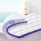 ChiXpace Dual Layer 4 Inch Memory Foam Mattress Topper Queen - 2 Inch Gel Memory Foam and 2 Inch Pillow Top Mattress Pad, 7-Zone