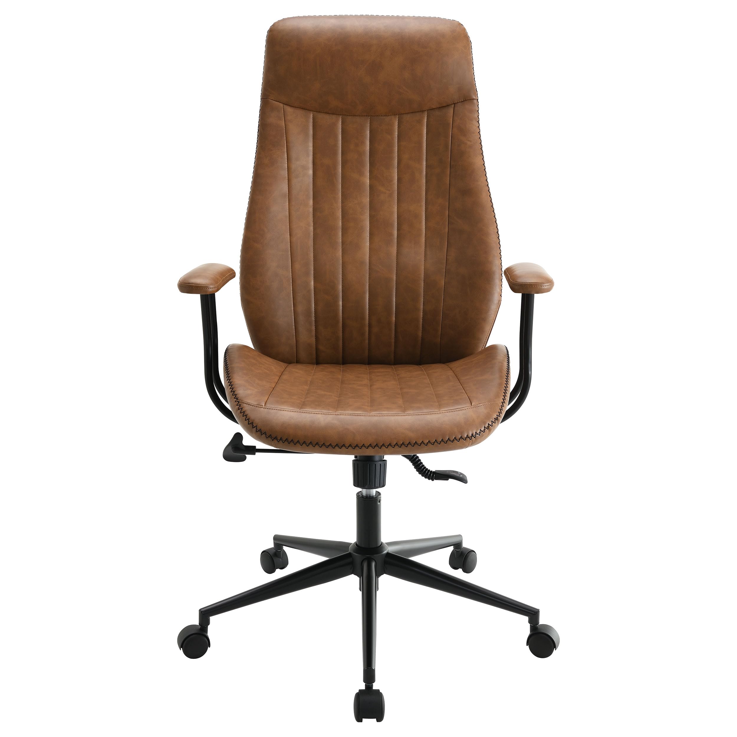 Coaster Home Furnishings Ranger Upholstered Adjustable Home Office Desk Chair Brown