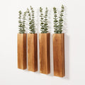 Mokof Wood Wall Planters with Artificial Eucalyptus, Modern Farmhouse Wall Decor for Living Room, Bedroom, Bathroom, Wooden Pock