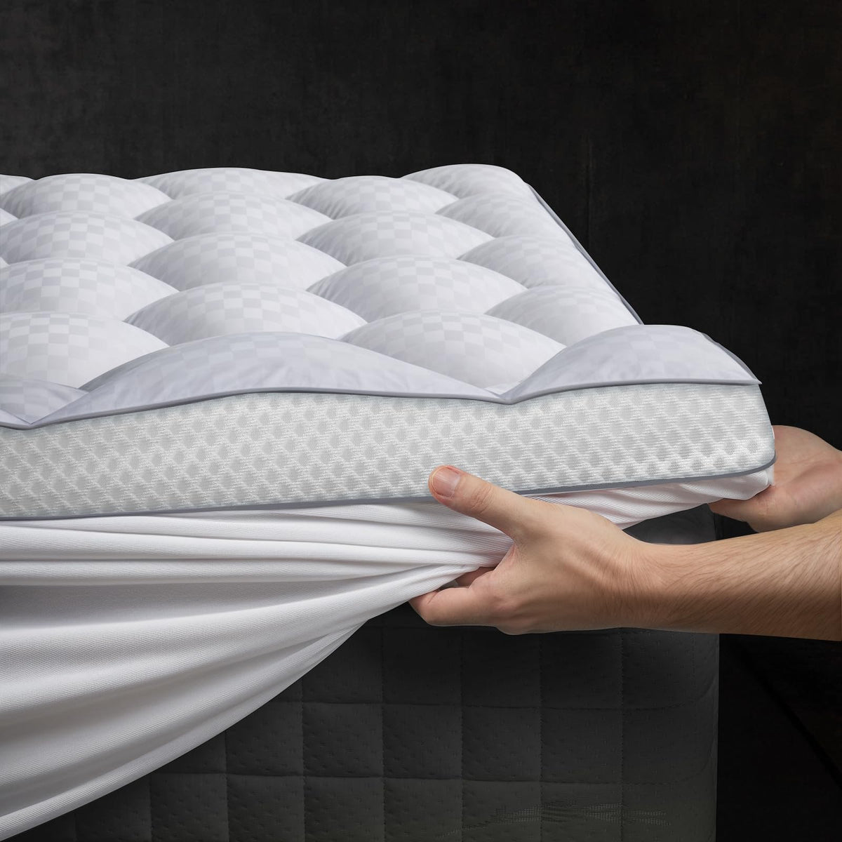 3 Inch Ultra-Fluffy Memory Foam Mattress Topper King For Back Pain, Extra Soft Pillow Top King Mattress Topper With 4X Support,