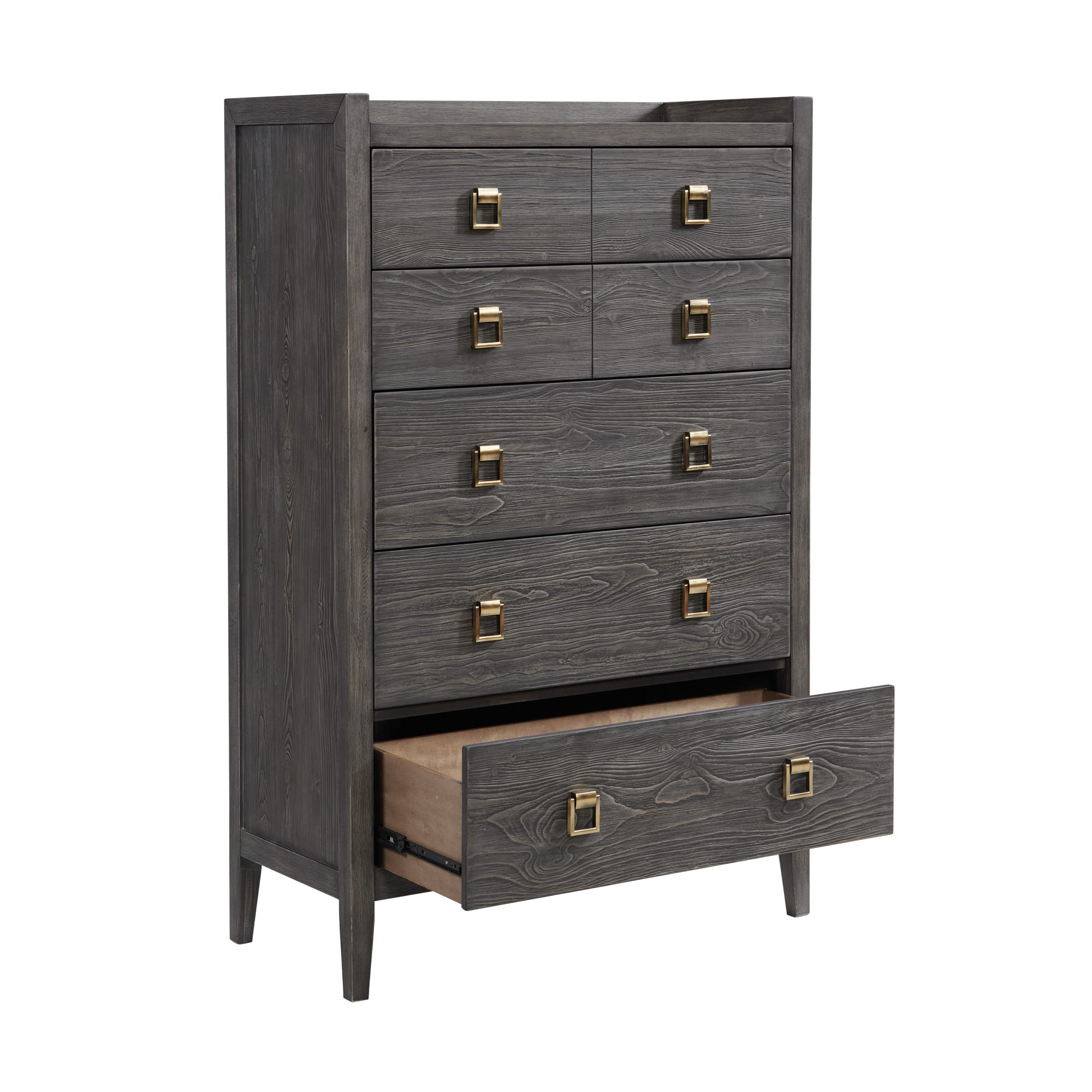 Intercon Portia 55&quot; Tall Bedroom Chest with 5 Drawers, Brushed Brindle Furniture