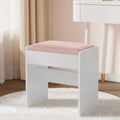 VASAGLE Kailyn Collection - Velvet Vanity Stool, Upholstered Makeup Stool, Footrest with Anti-Slip Pads, for Makeup Room, Bedroo