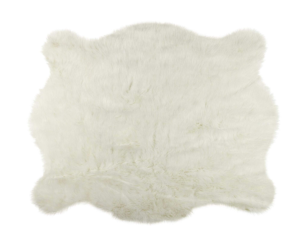 HomeRoots Decor 63-inch x 90-inch Off White, Polar Bear Faux Hide - Area Rug