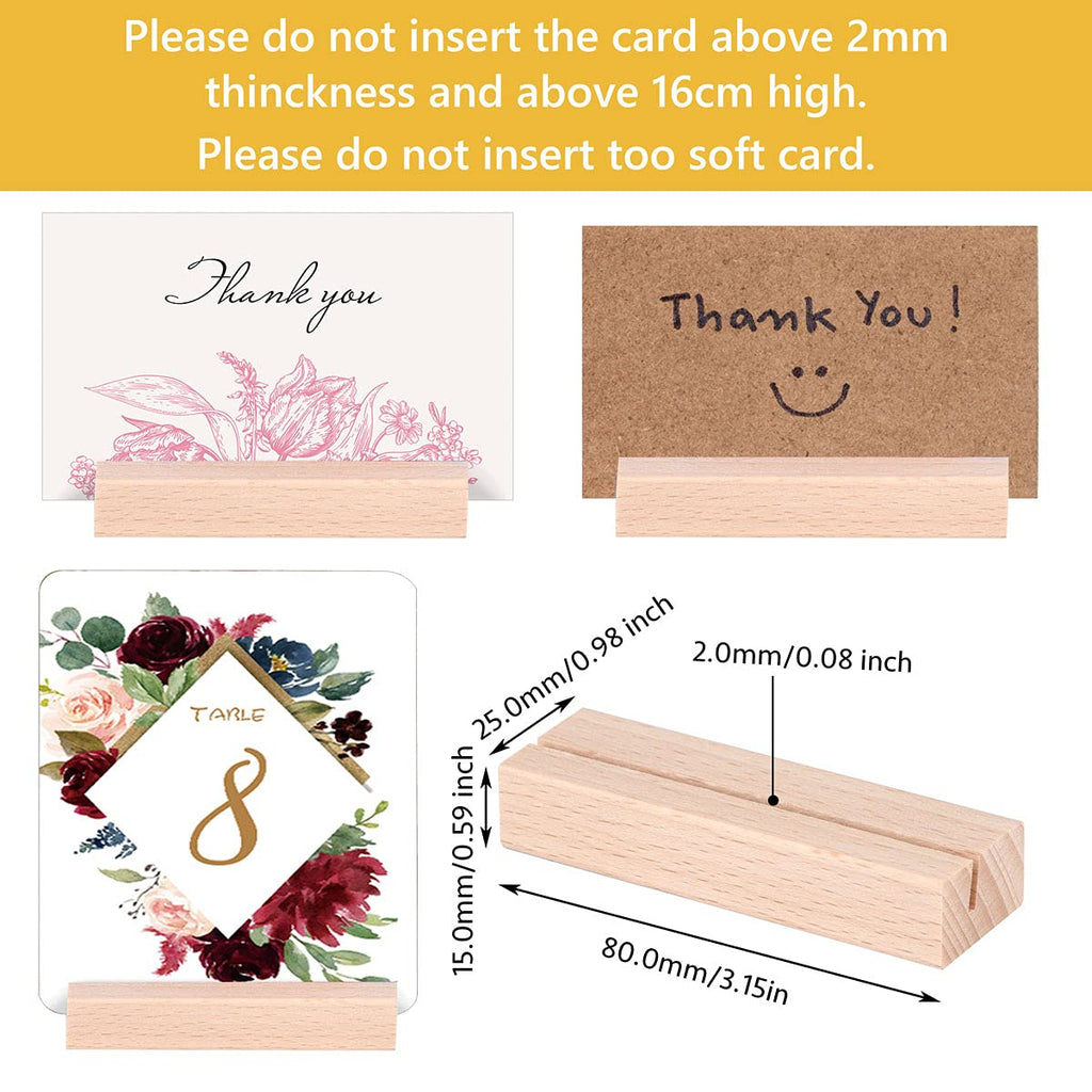 8 Pieces Wood Place Card Holders Table Number Holders Rustic Table Number Stands Wooden Sign Holders For Wedding Party Table Dec