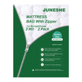 JUNESHE 2 Pack Queen Mattress Bags for Moving and Storage-3 Mil Zipper Plastic Waterproof Mattress Storage Bags