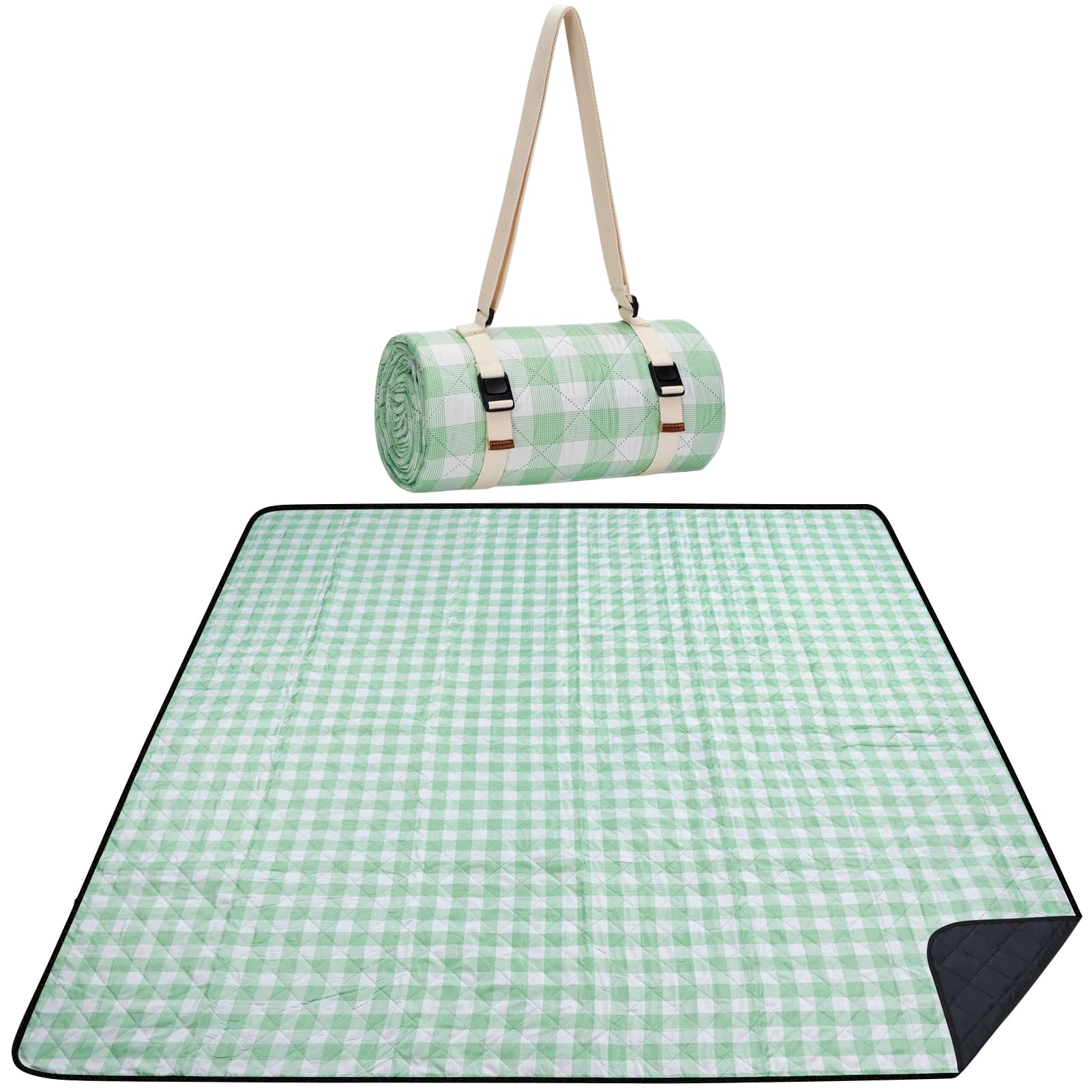 Willow Weave Picnic Blanket, 80'X80' Waterproof Outdoor Blankets, Picnic Mat Washable For Beach, Picnic Blankets For Camping O