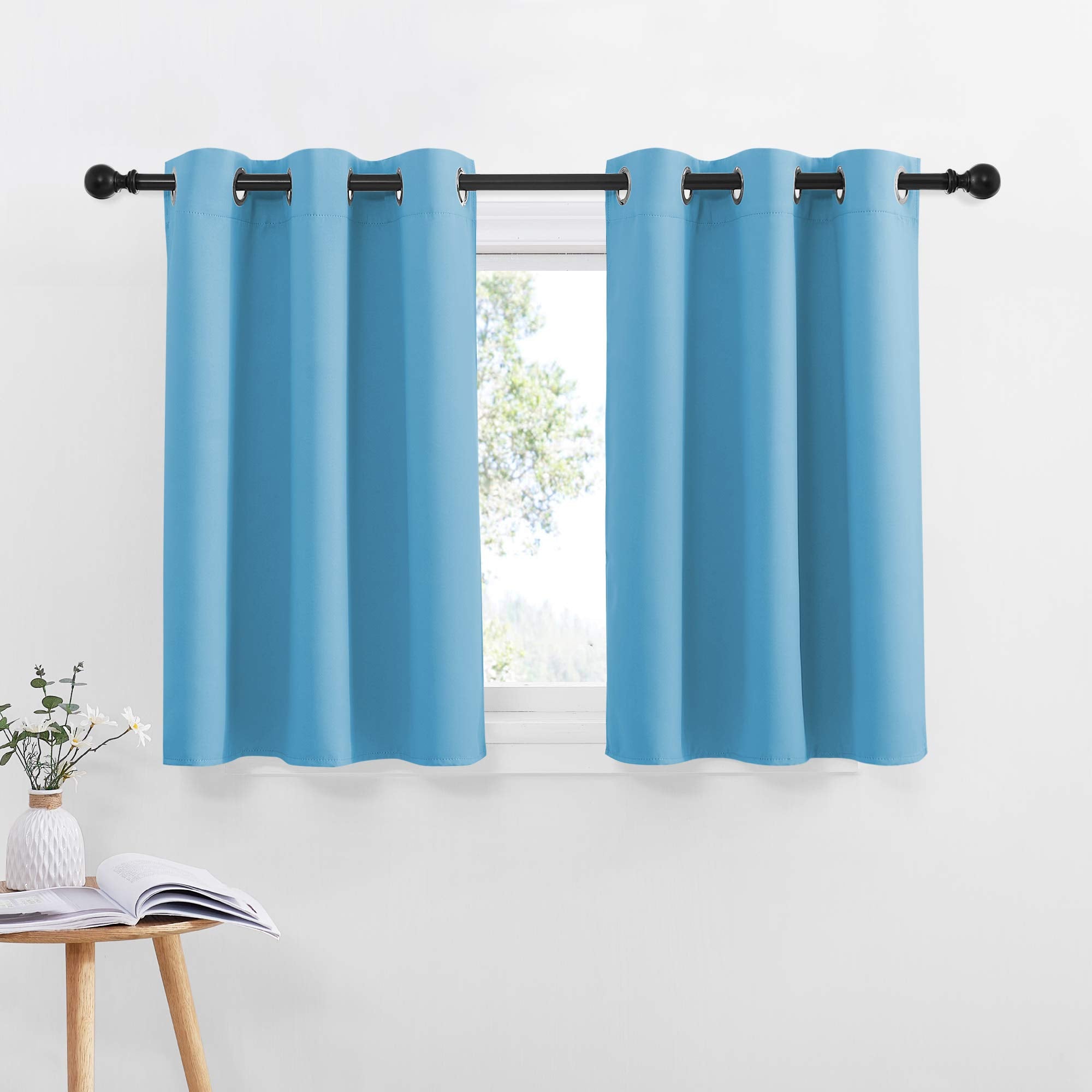 Nicetown Thermal Insulated Blackout Window Curtains - Energy Efficient Home Decor Grommet-Top Short Curtains For Bedroom (42 By