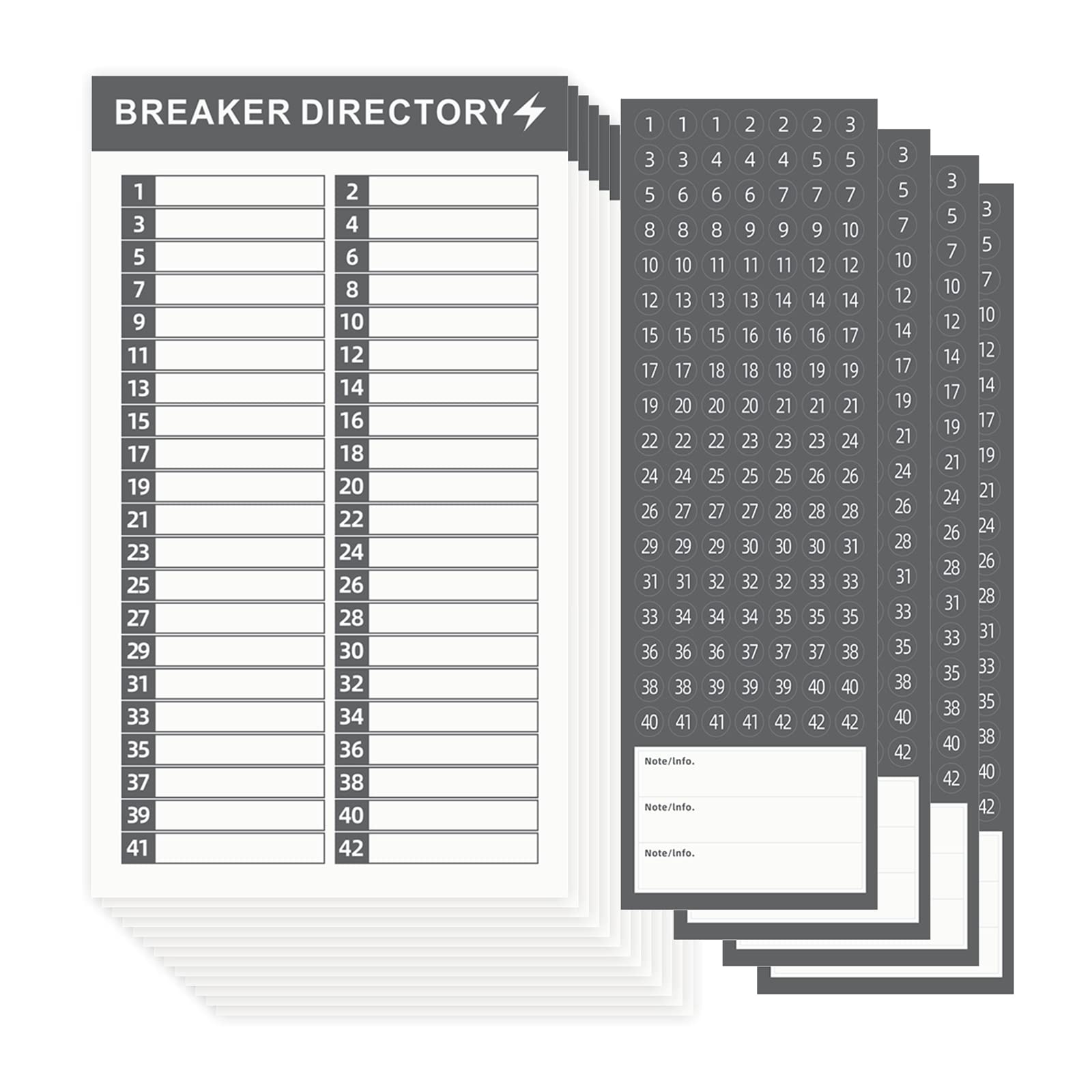 16 Sheets Breaker Panel Labels Electrical Box Sticker Numbers Breaker Panel Labels Electrical Sticker Number Catalog Load Center