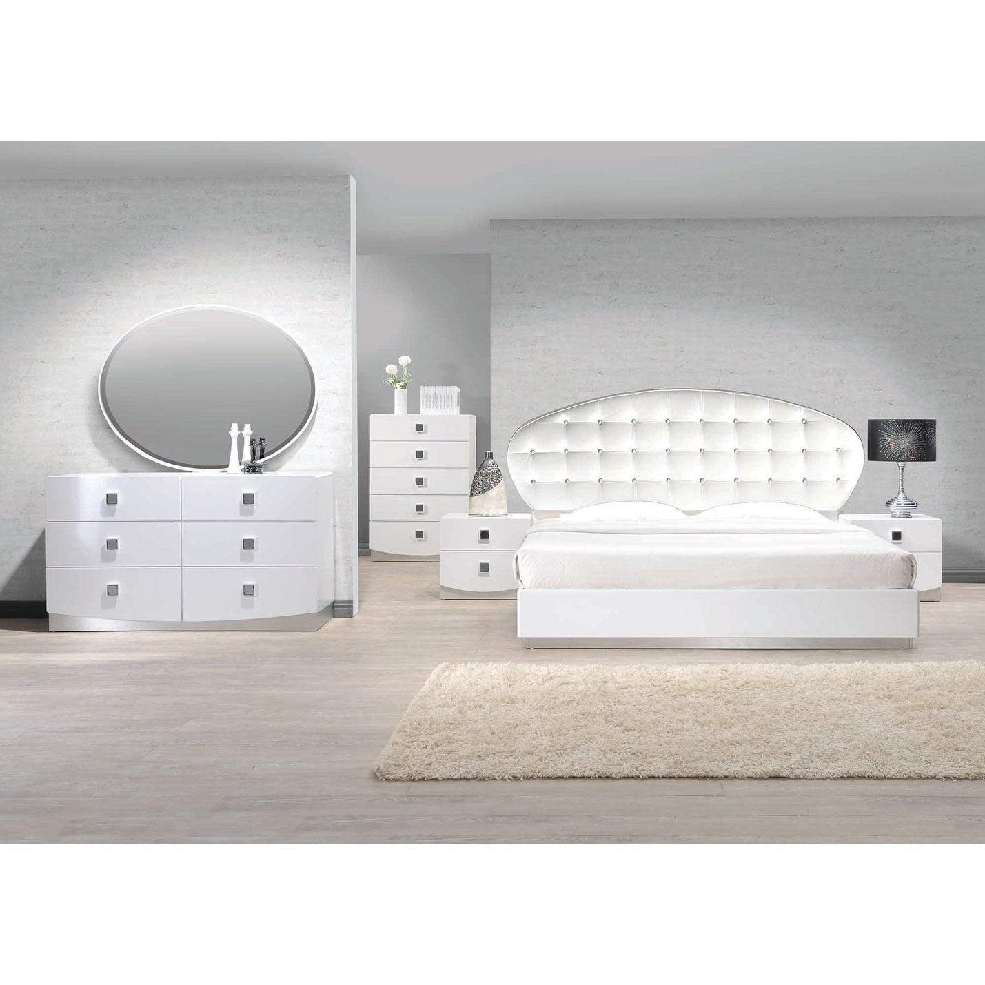 Best Master Furniture France Platform Modern Bed, Cal King