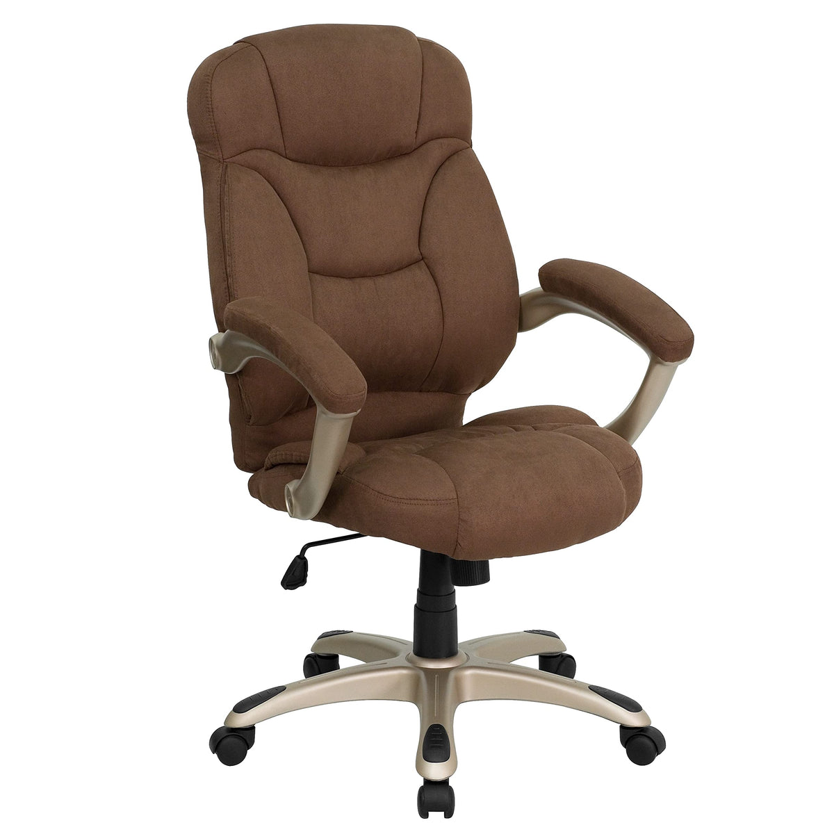 Flash Furniture Jessie High Back Brown Microfiber Contemporary Executive Swivel Ergonomic Office Chair with Arms