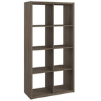 Closetmaid 8 Cube Heavy Duty Wooden Decorative Bookcase Shelf Storage Organizer With Open Back For Home, Closet, Office, Or Toys, Graphite Gray