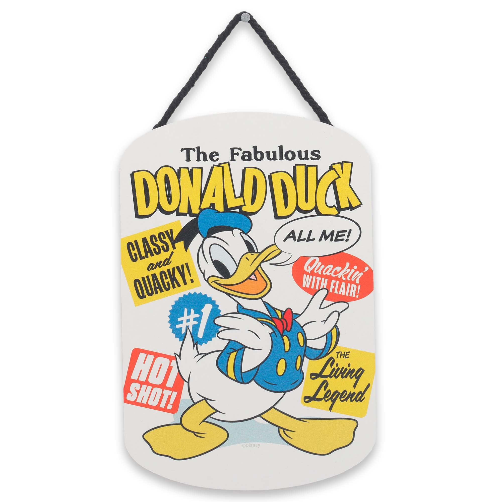 Disney Donald Duck Hanging Wood Wall Decor - The Fabulous Donald Duck Sign for Kids Bedroom or Movie Room
