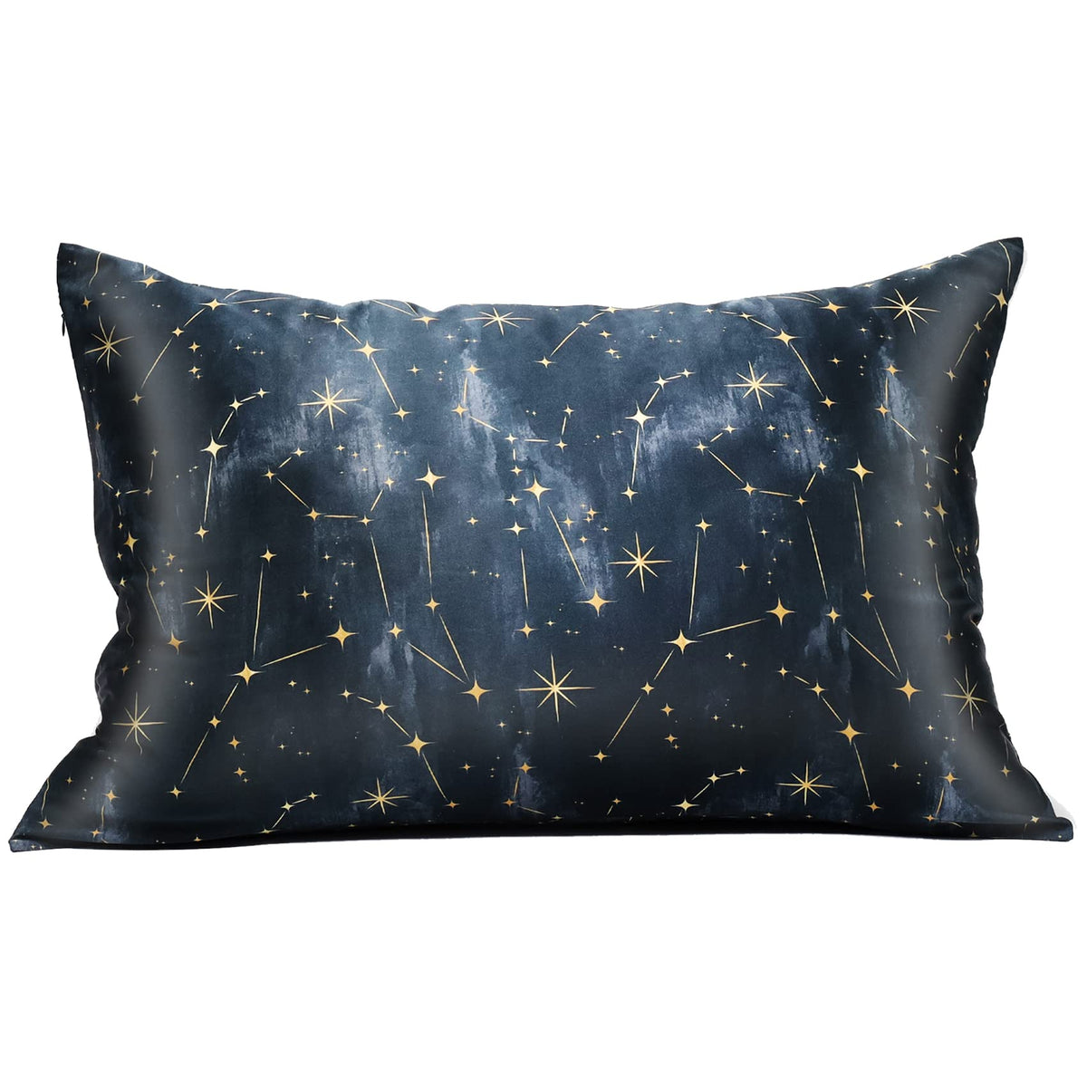 Mansphil 100% Mulberry Silk Pillowcase For Hair And Skin, Black Galaxy Pattern - Premium 22 Momme Charmeuse Silk Pillow Cases Co