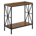 Convenience Concepts Tucson Starburst Chairside End Table with Charging Station and Shelf, Barnwood/Black