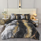 Perfemet California King 6 Piece Bed In A Bag Black Watercolor Marble Printed Bedding Comforter With Sheets Colorful Stylish Ret