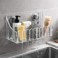 Motovixa Transparent Suction Cup Bathroom Shelf With Vacuum Lock System, DrillFree Wall Mounted Shower Caddy Organizer, Waterpr