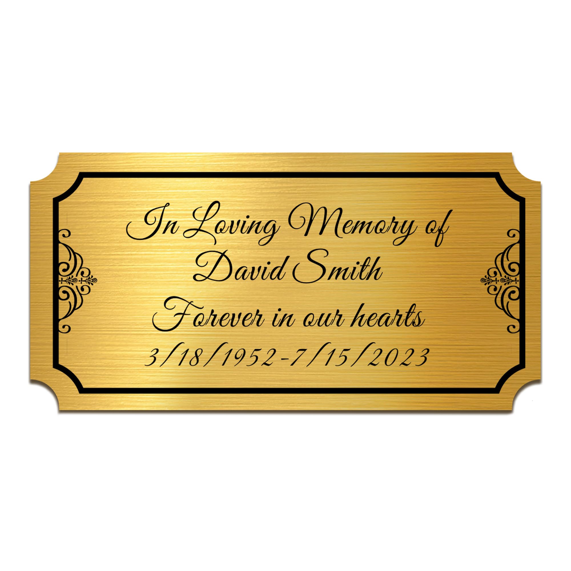 Engraved Name Plate Personalized Memorial Plaques For Doors Urns Solid Metal Plate 2X4In Name Plate Name Label Plaques With Adhe