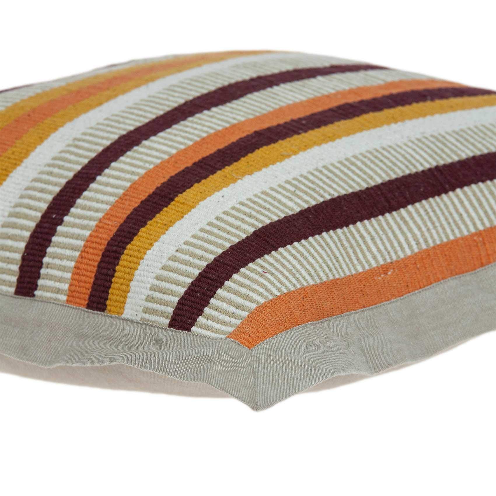 HomeRoots 95% Cotton,5% Linen 20' X 7' X 20' Transitional Multicolor Pillow Cover with Down Insert