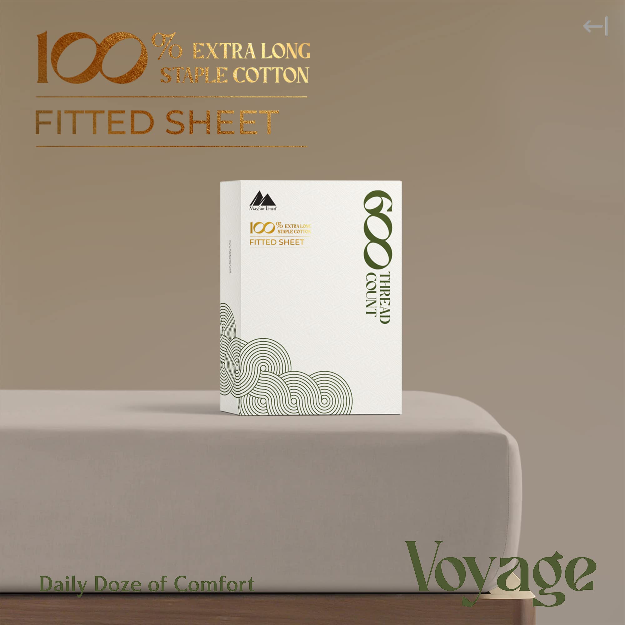 Premium Hotel Quality 1-Piece 100% Cotton Fitted Sheet, Luxury & Softest 600 Thread Count Egyptian Feel Sateen Weave Bottom Sheet, Deep Pocket Up To 18 Inch, California King Size, Taupe