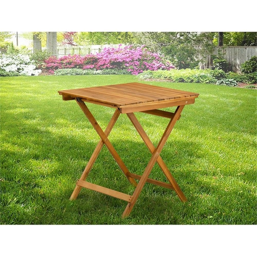 East West Furniture BSETQNA Patio Dining Outdoor-an Oval Acacia Wood Table, 26x26 Inch, Natural Oil