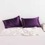 Ntbay 2 Pack Satin Standard Pillowcases For Hair And Skin, Luxurious And Silky Pillow Cases With Envelope Closure, 20X26 Inches, Eggplant Purple