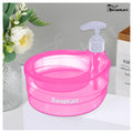 SWAPKART Plastic Double Layer Soap Dispenser for Bathroom Accessories Dishwasher Liquid Holder Dispenser Pump with Sponge Holder