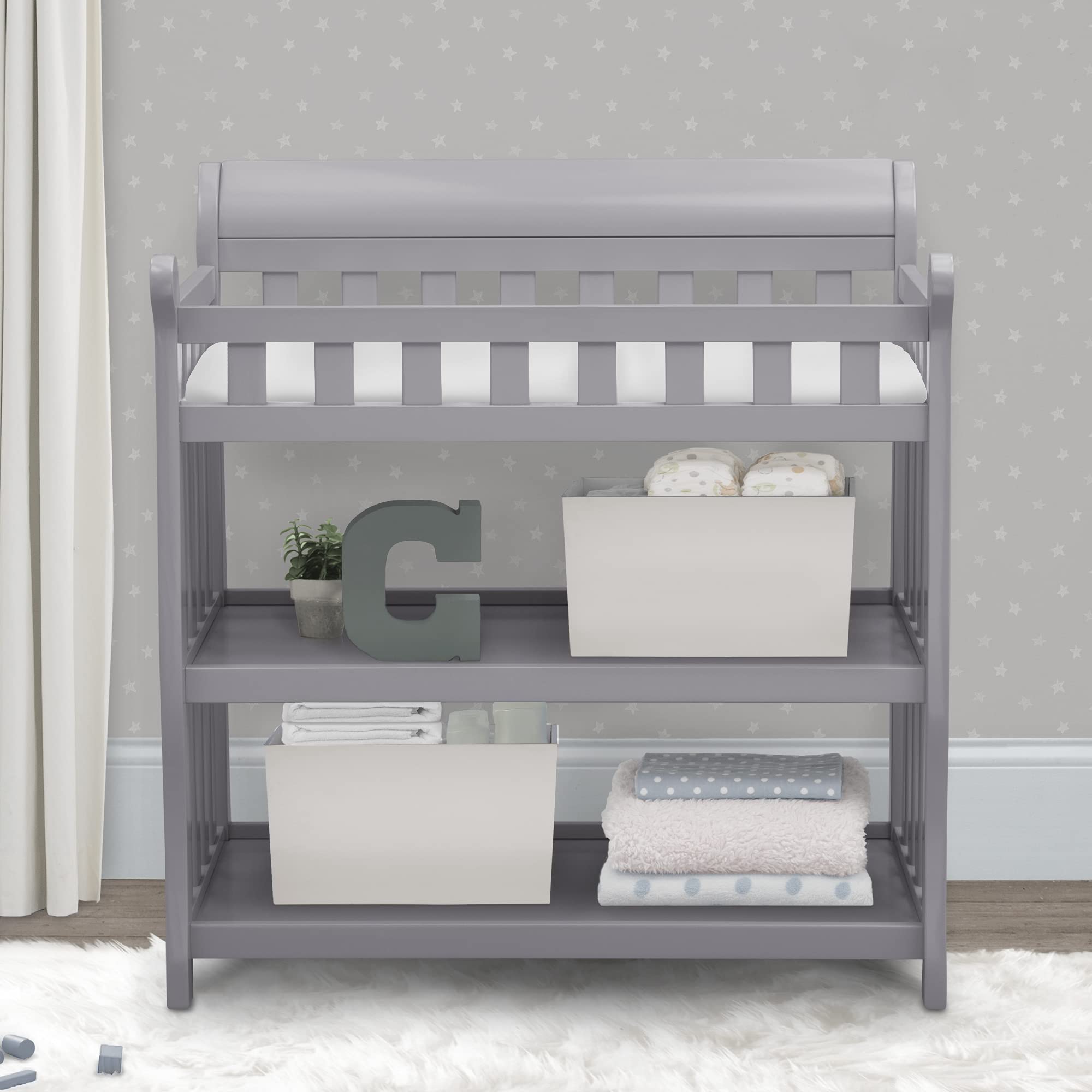Delta Children Eclipse Changing Table With Changing Pad, Grey