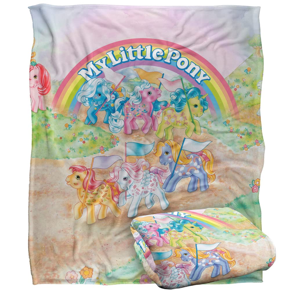 My Little Pony Retro Classic Ponies Officially Licensed Silky Touch Super Soft Throw Blanket 50' X 60'