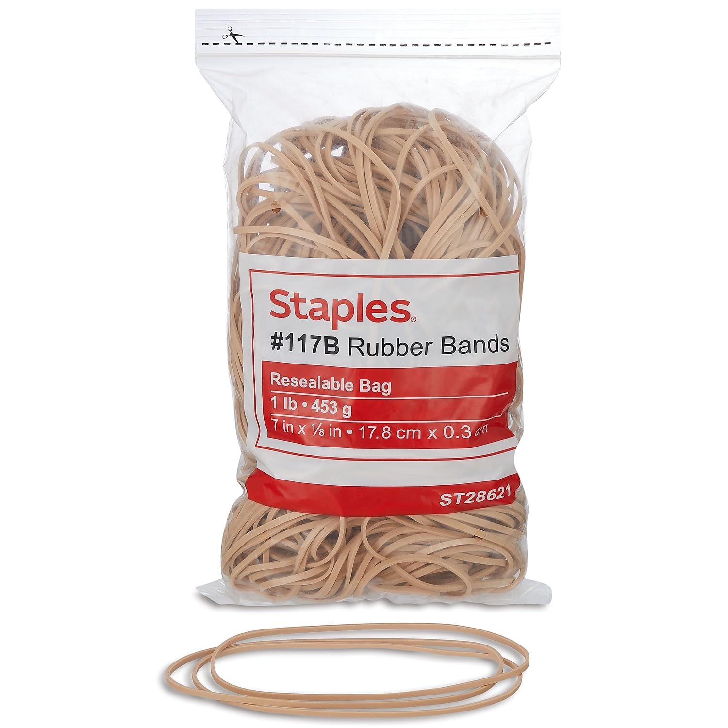 Staples Rubber Bands, Size #117B, (1 Lb)