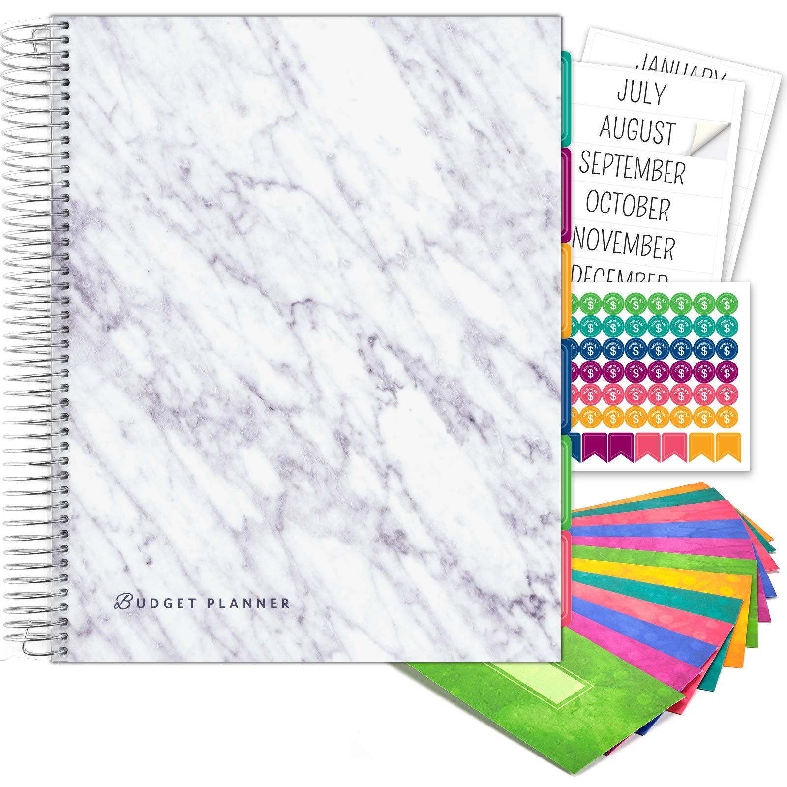 Global Printed Products Budget Planner & Monthly Bill Organizer With 12 Envelopes And Pockets. Expense Tracker Notebook And Fina