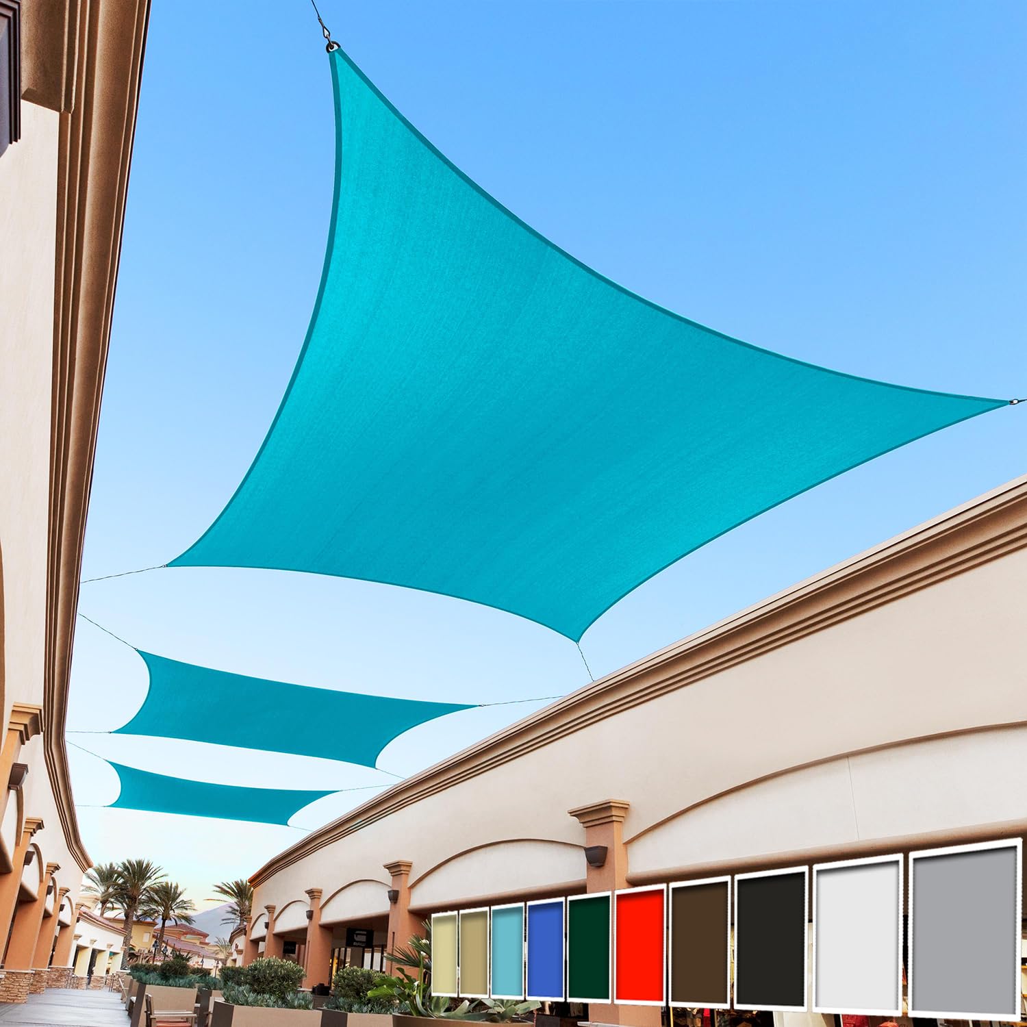 Royal Shade 8' X 12' Turquoise Rectangle Sun Shade Sail Rs-Slr, Upf50+ 95% Uv Blockage, 200Gsm Commercial Standard Heavy Duty, W