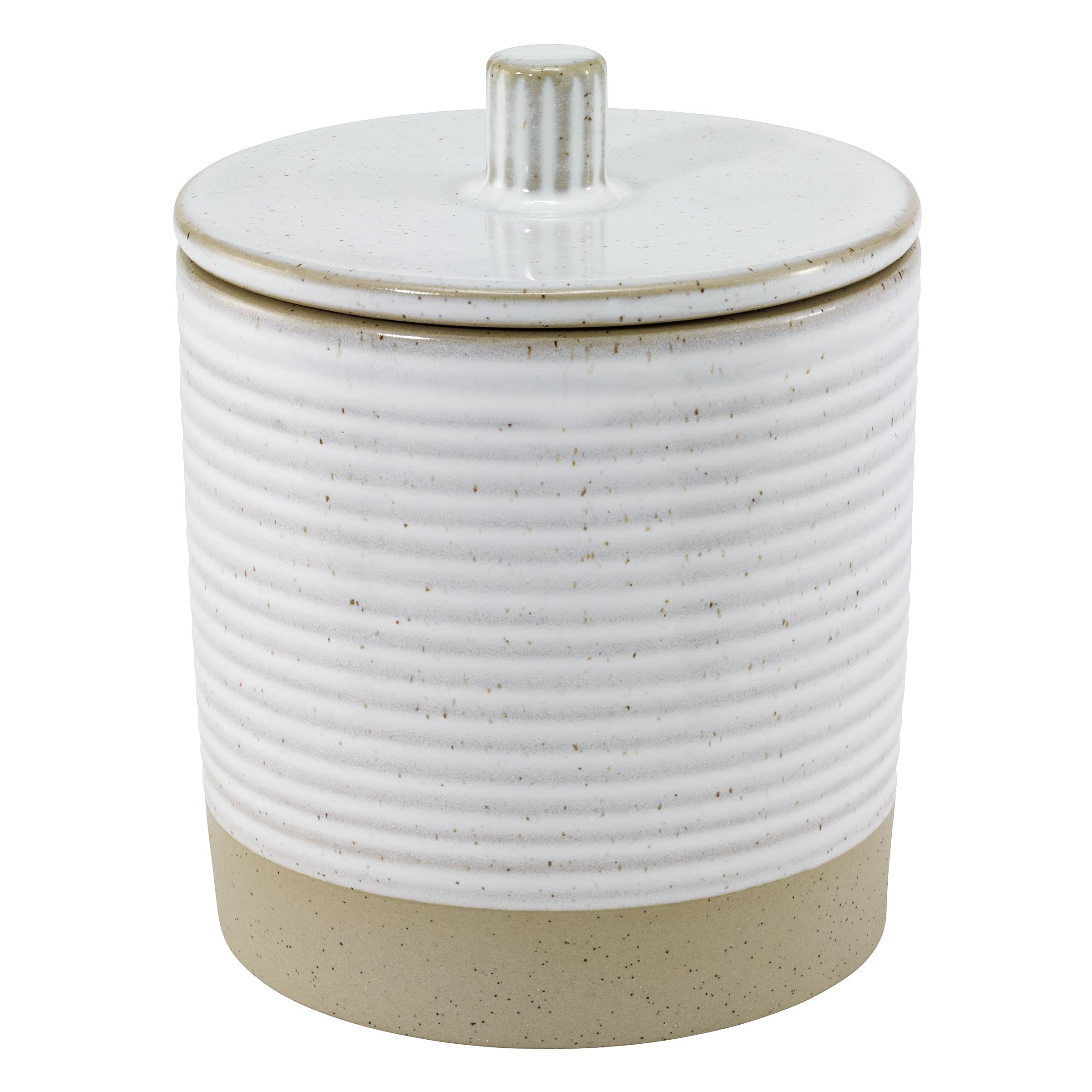 Avanti Linens - Covered Jar, Guest Bathroom Essentials, Modern Home Decor (Drift Collection)