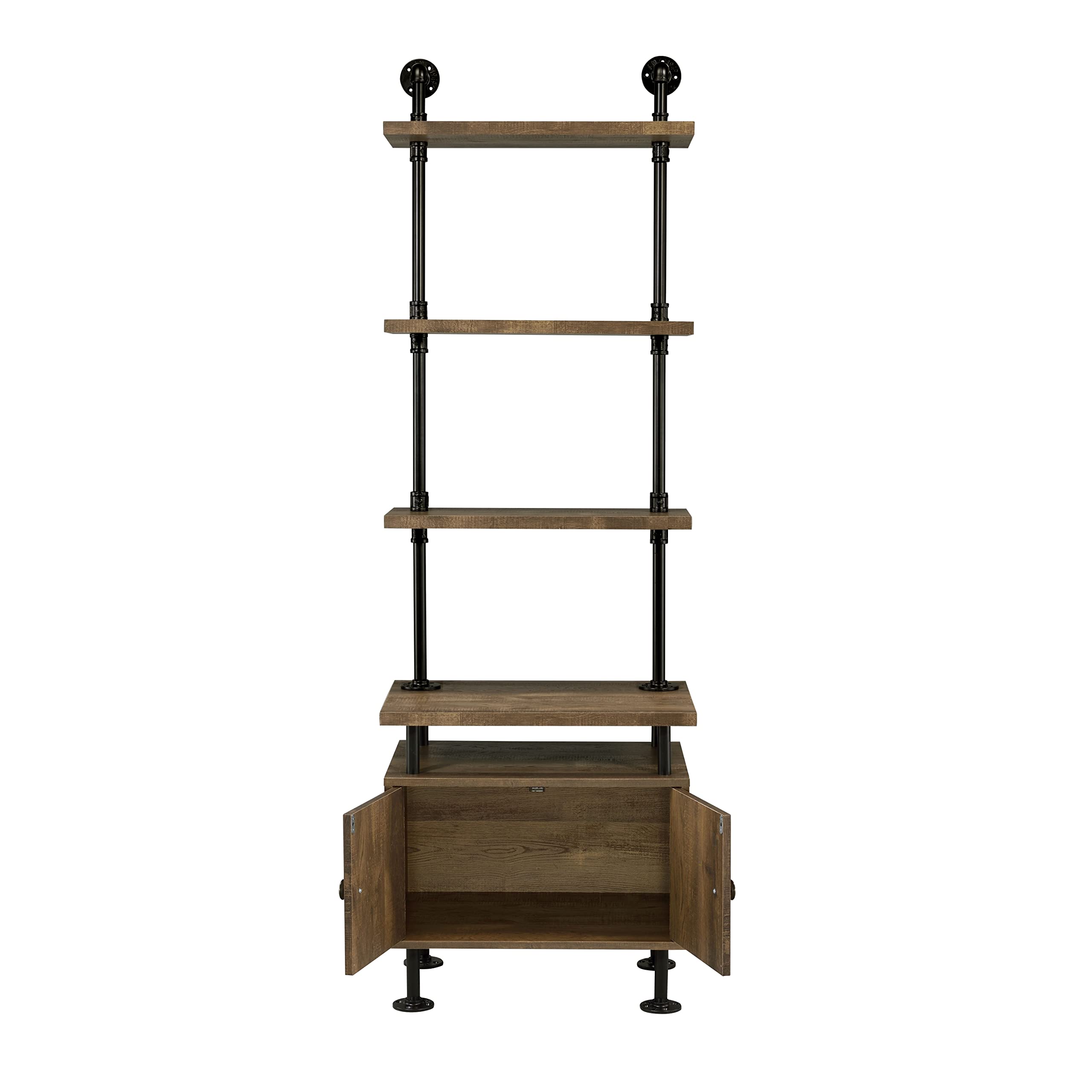 Acme Furniture Acme Ensata II Side Pier, Rustic Oak & Black Finish Cabinet