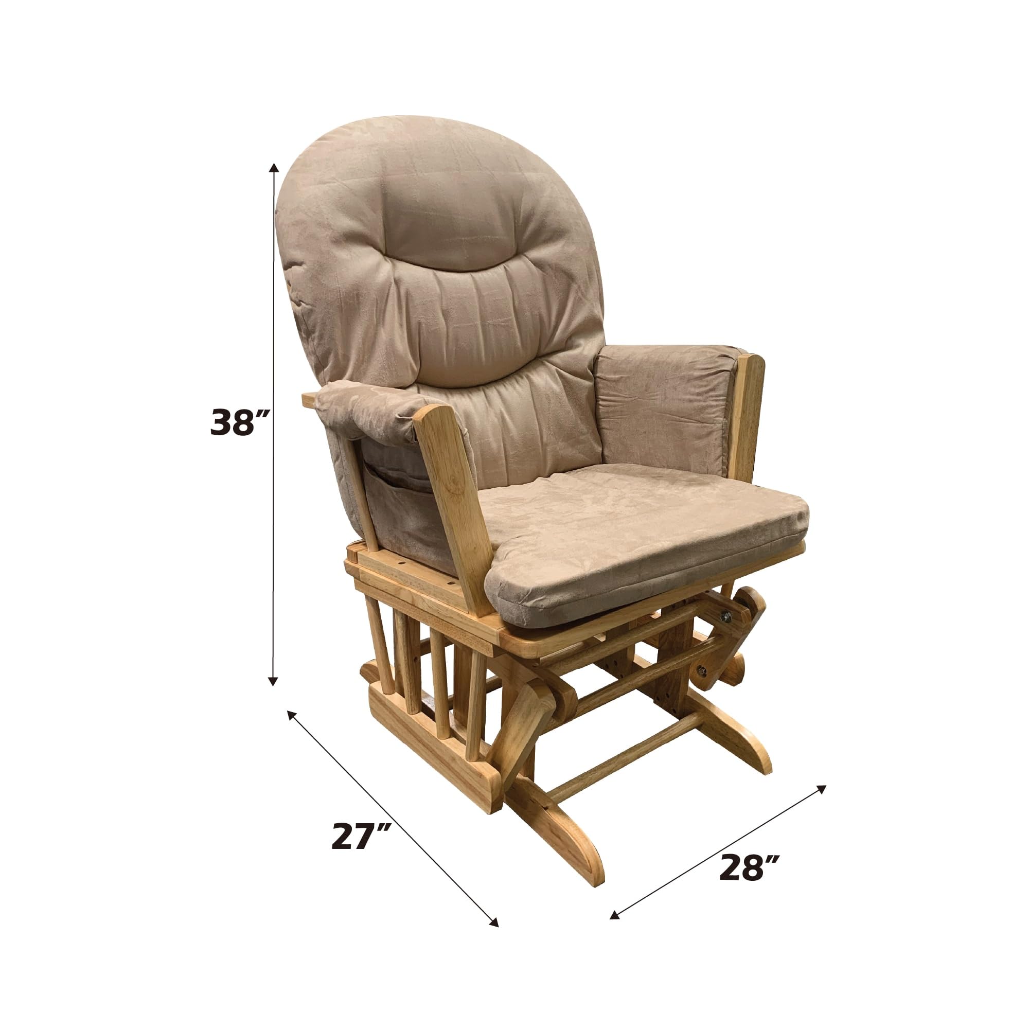 ACME Furniture Ottoman, Taupe Mfb & Natural Oak
