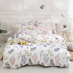 Girls Floral Duvet Cover Twin Boho Floral Aesthetic Bedding Sets Twin White Pink Cotton Kids Teens Flower Comforter Cover Floral