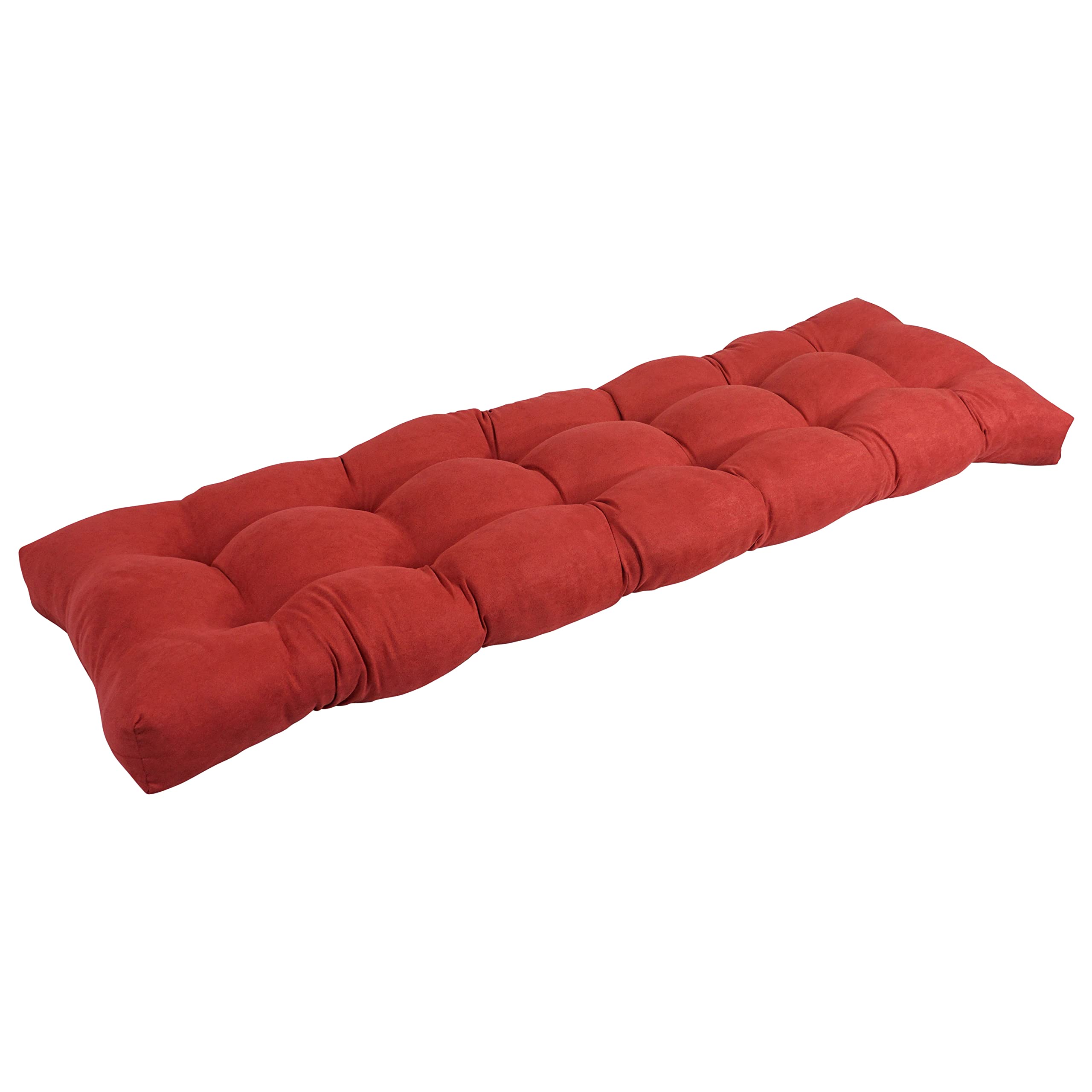 Blazing Needles Microsuede Tufted Bench Cushion, 60 x 19, Cardinal Red 1 Count