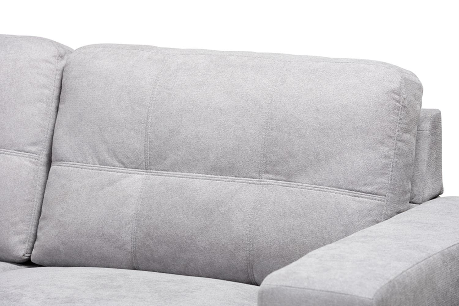 Baxton Studio Langley Light Grey Sectional Sofa with Left Facing Chaise