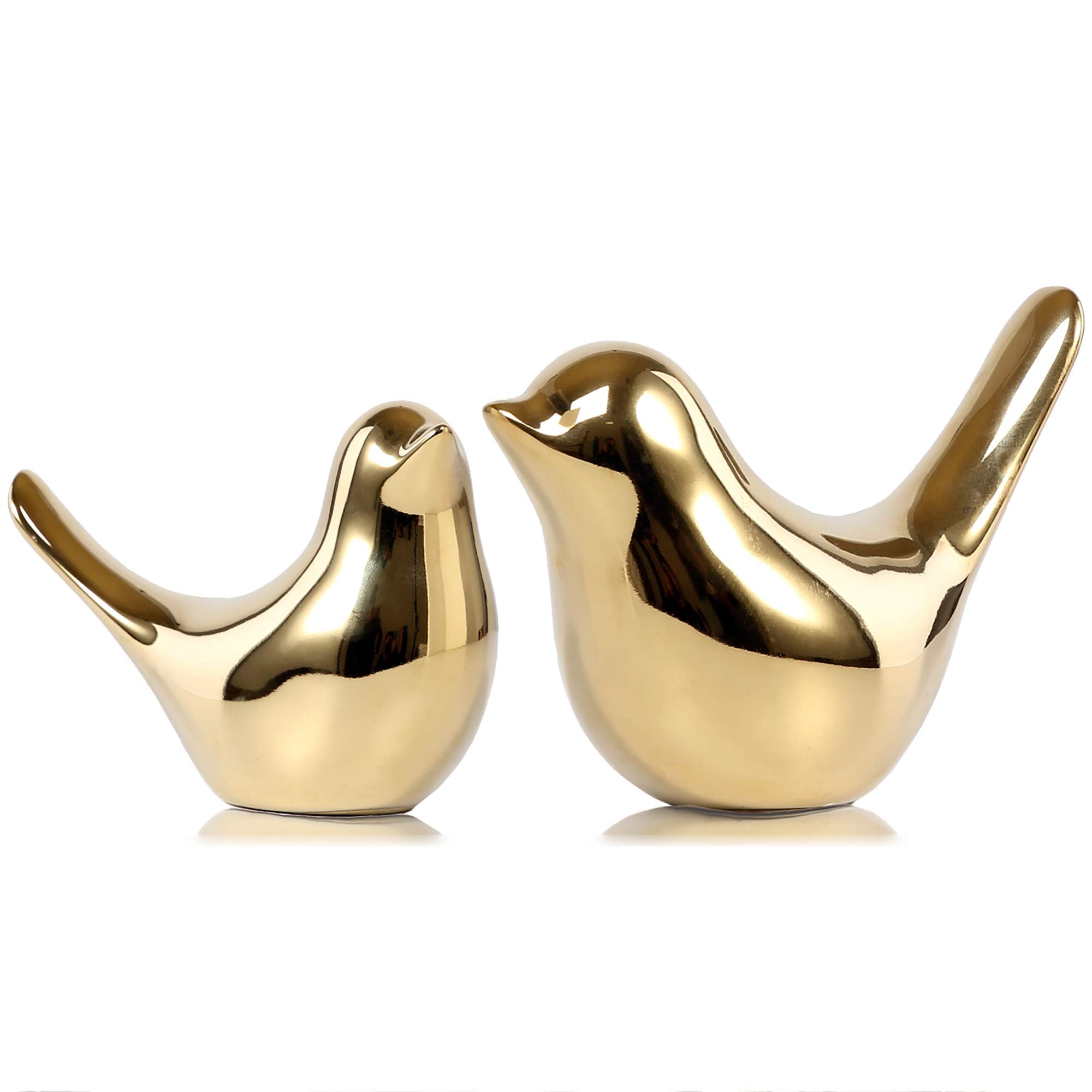 FANTESTICRYAN Small Birds Statues Gold Home Decor Modern Style Figurine Decorative Ornaments for Living Room, Bedroom, Office De