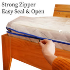 Juneshe Full Mattress Bags Cover For Moving And Storage-3 Mil Zipper Plastic Waterproof Wrap Protector Reusable Storage Bag