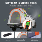 Vevor Truck Bed Tent, 6.4'-6.7' Pickup Truck Tent With Rain Layer And Carry Bag, Waterproof Pu 2000Mm Double Layer Truck Tent, A