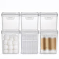 INIUNIK 6 Pack Qtip Holder Dispenser for Travel and Everyday Use, Clear